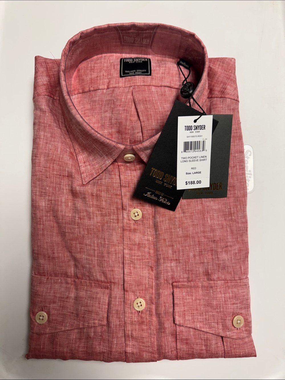 Todd Snyder Men's Coral Linen Button-Down Shirt